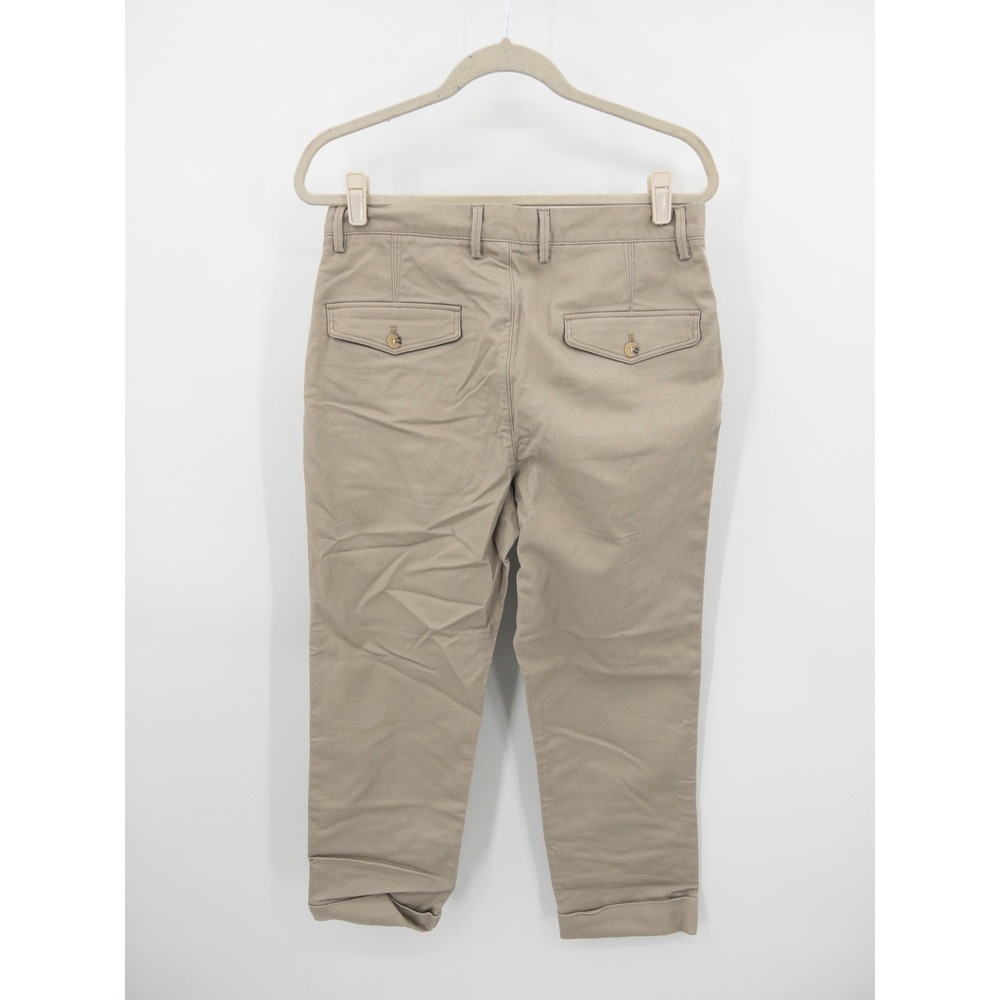 O.N.S Normcore Chino Cropped Pants Mens 31 Khaki Tan Pleated Stretch Cotton NWT - Picture 5 of 8